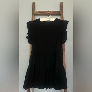 English Factory Black Sleeveless Square Neck Sundress